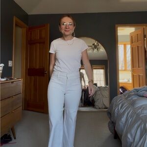 MOTHER White Wide Leg Flare Jeans